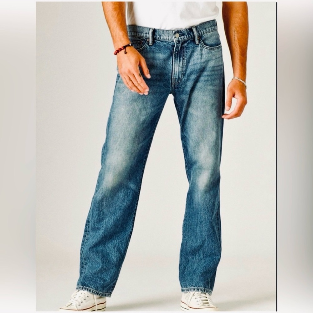 Lucky Brand Relaxed Fit Straight Leg Blue Jeans 36 Reg Length